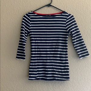 Navy boat necked Zara 3/4 Sleeve Shirt